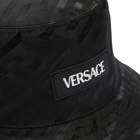 Versace Men's Logo Jaquard Bucket Hat in Black