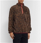 KAPITAL - Printed Cotton-Fleece Half-Placket Jacket - Brown