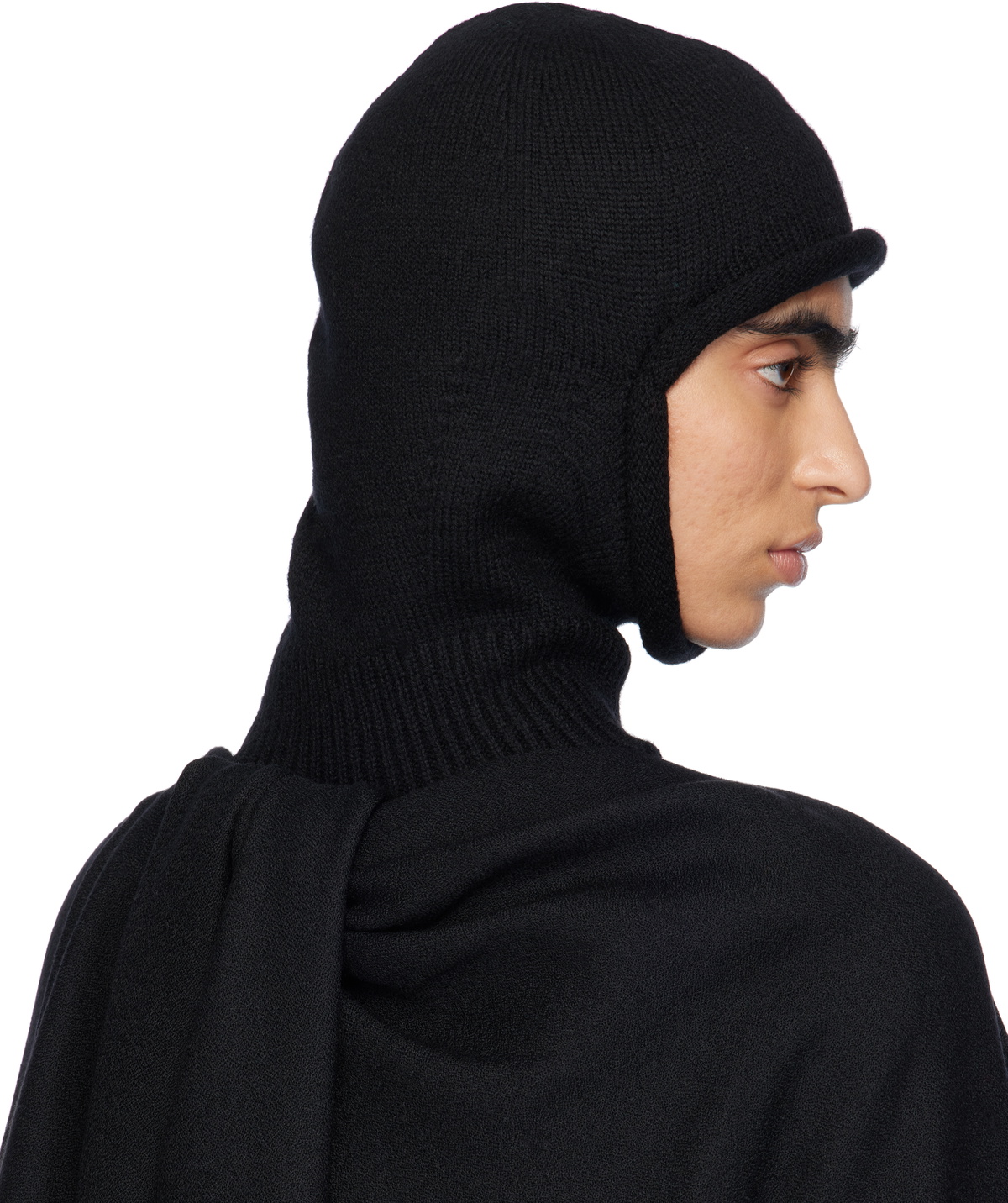 ISSEY MIYAKE Black Chunky Wool Balaclava Issey Miyake Men