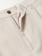 Dunhill - Straight-Leg Pleated Linen Bermuda Shorts - Neutrals