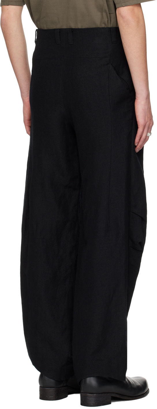 DEVOA Black Pleated Trousers