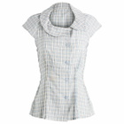 Peachy Den Women's Missy Asymmetric Stretch Blouse Presented by END. in Check