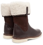 Loro Piana - Snow Walk Shearling-Lined Leather And Suede Boots - Men - Brown