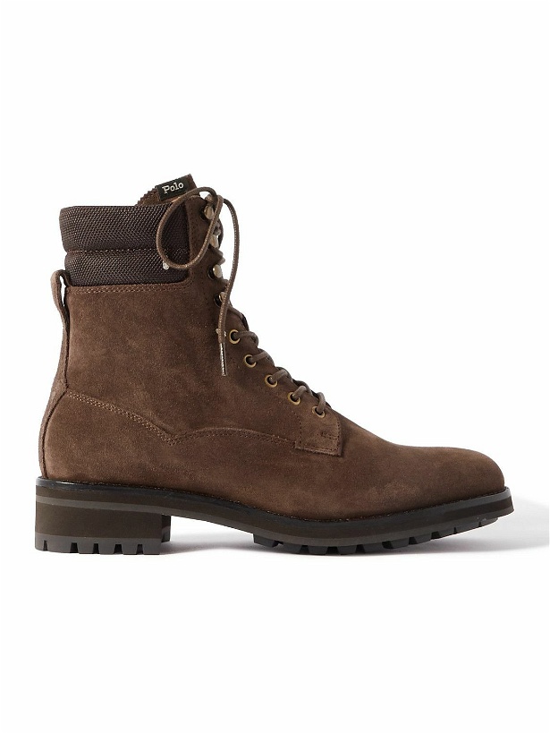 Photo: Polo Ralph Lauren - Bryson Mesh-Trimmed Suede Boots - Brown