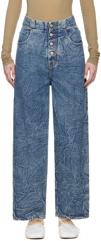 Photo: MM6 Maison Margiela Blue Crinkled Jeans