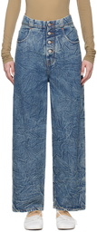 MM6 Maison Margiela Blue Crinkled Jeans