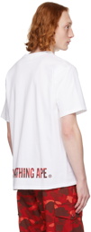 BAPE White Color Camo Ape Face T-Shirt