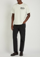 Duke And Dexter Grey Pit Stop Printed Cotton T-shirt White