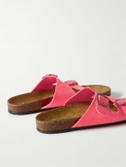 SAINT LAURENT - Jimmy Buckled Neon Suede Sandals - Pink
