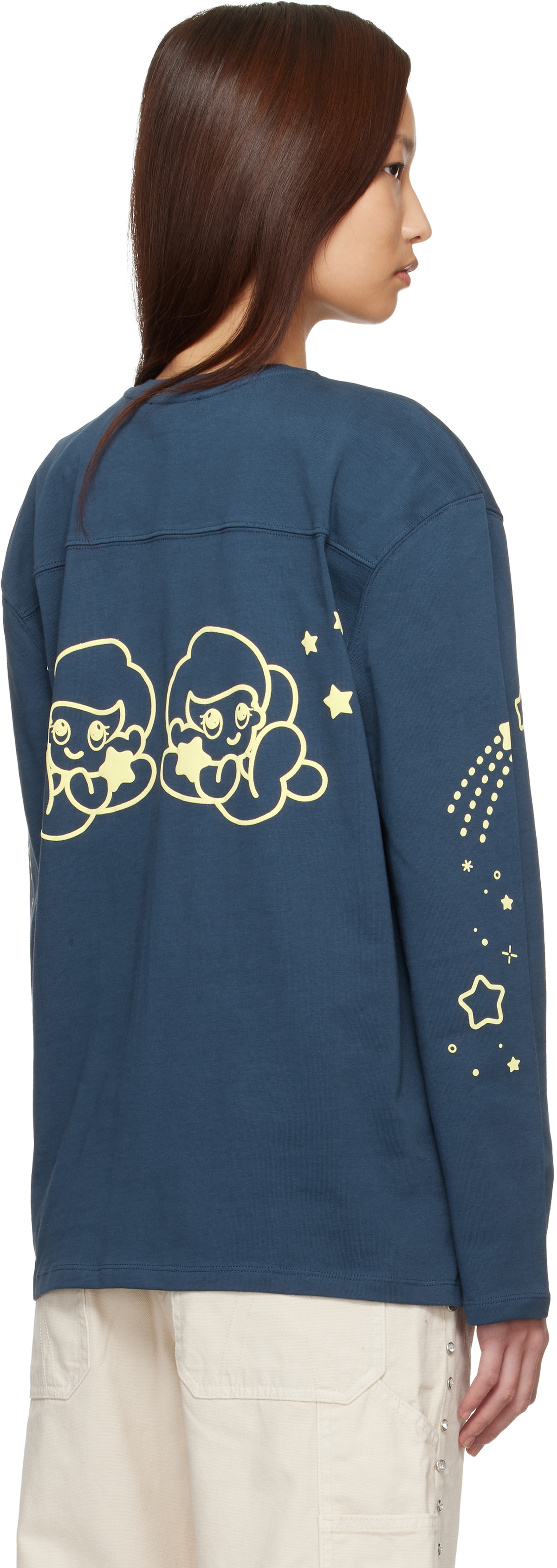 Sandy Liang Navy Princeton Long Sleeve T-shirt