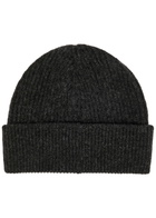 Ganni Ribbed Wool-blend Beanie - Grey - One Size