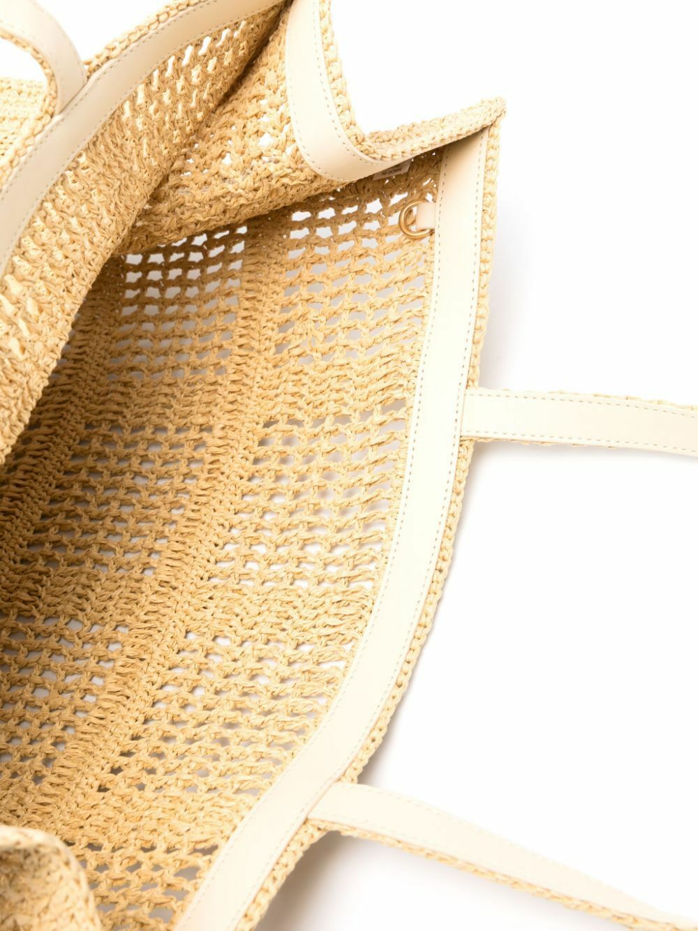 Tory Burch Neutral Ella Straw Crochet Tote Bag