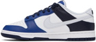Nike White & Blue Dunk Low Sneakers