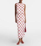 Cala de la Cruz Bruna polka-dot linen maxi skirt