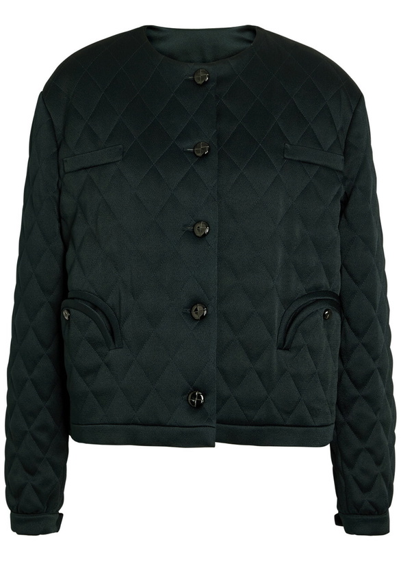 Photo: Blaze Milano Quilted Satin Bolero Jacket Dark Blue