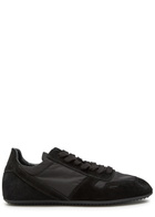 Rick Owens Minimal Panelled Suede and Nylon Sneakers Black