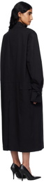 Pushbutton Black Front Cropped Coat