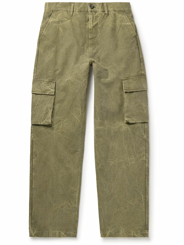 Photo: John Elliott - Corpus Straight-Leg Garment-Dyed Cotton-Canvas Cargo Trousers - Green