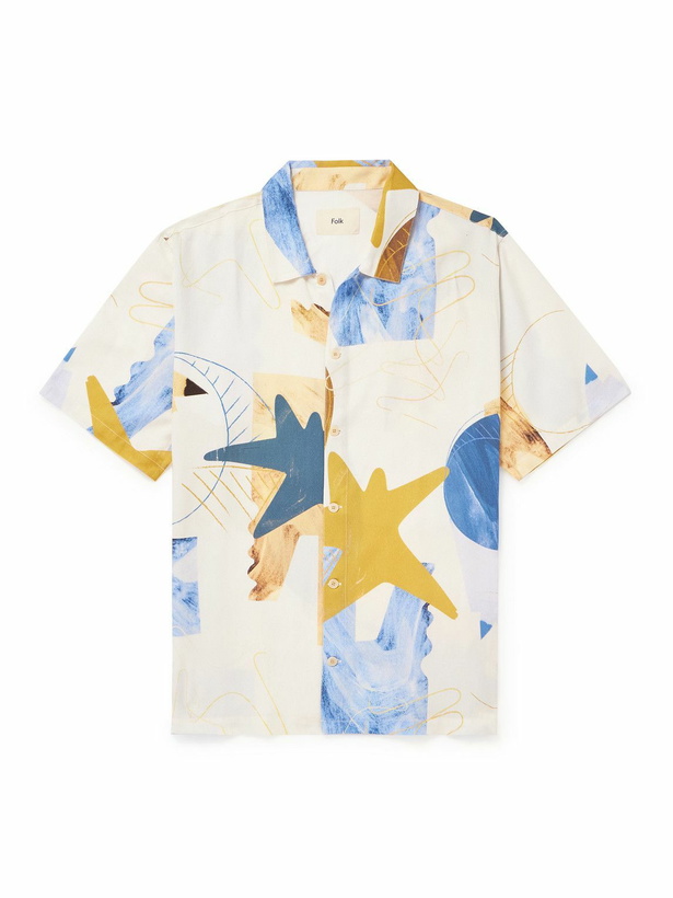 Photo: Folk - Gabe Printed Linen Shirt - White