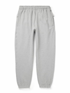 Nike - Solo Swoosh Tapered Logo-Embroidered Cotton-Blend Jersey Sweatpants - Gray