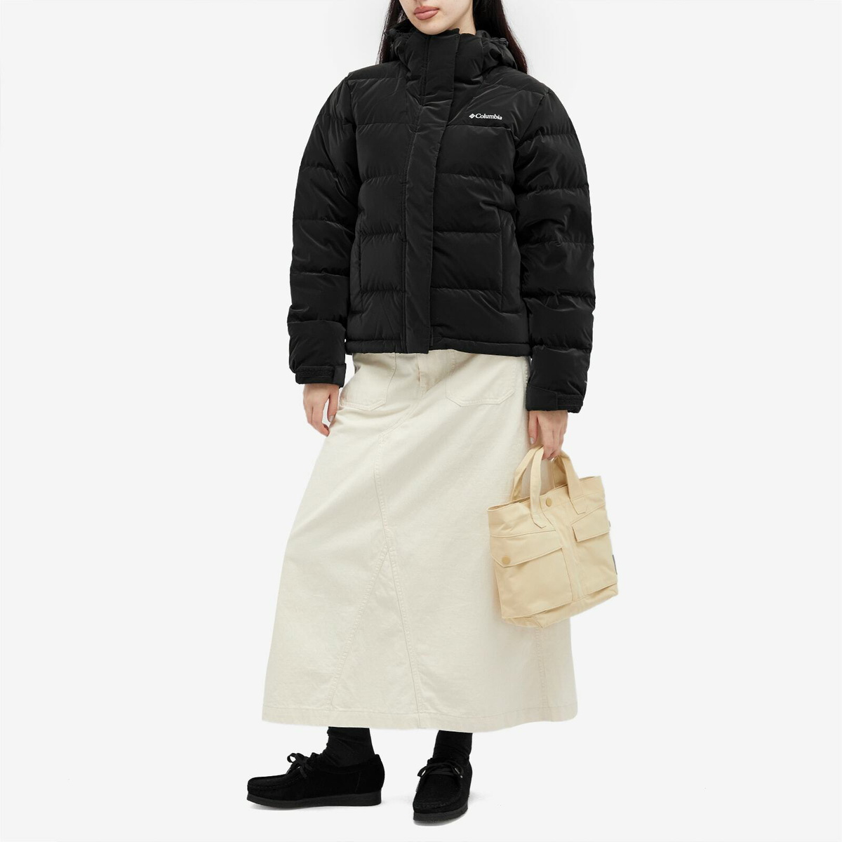 Columbia Women's Bulo Point Down Jacket in Black Velvet Sheen
