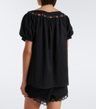 Posse Marilyn lace-trimmed cotton top