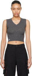 Fax Copy Express Gray Cropped Vest