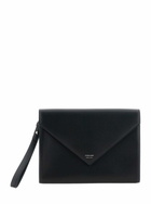 Ferragamo florence Black Clutch Wiht Envelope Design And Strap In Leather Man