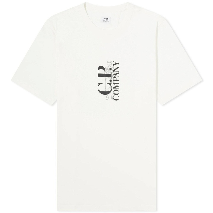 Photo: C.P. Company Men's Sailor Logo T-Shirt in Gauze White