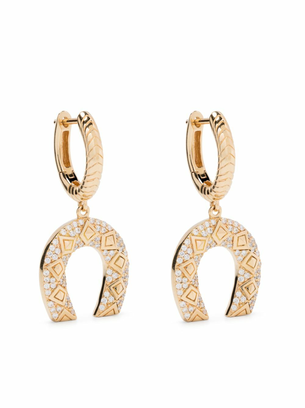 Harwell Godfrey 18K Yellow Gold Horseshoe Hoop Earrings