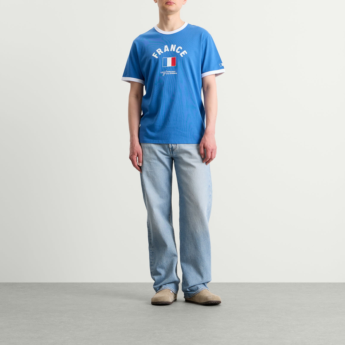 Levi's Men's France Retro Ringer T-Shirt in Blue