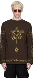 Jean Paul Gaultier Brown Glitter Long Sleeve T-Shirt