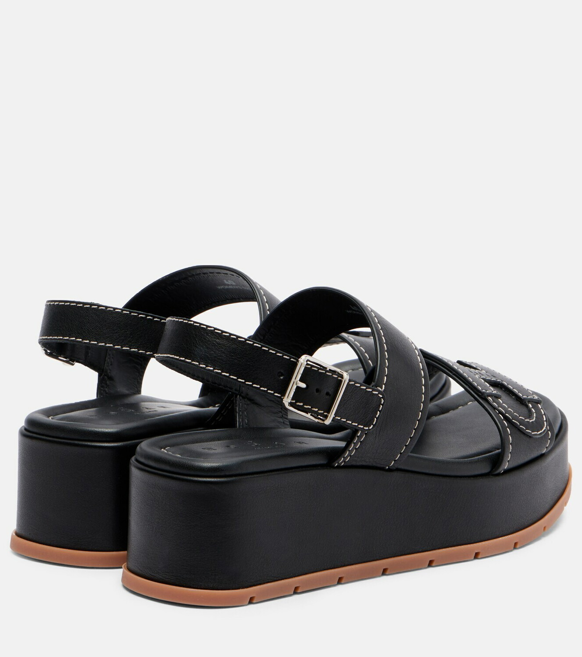 Hogan H703 leather platform sandals
