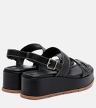 Hogan H703 leather platform sandals