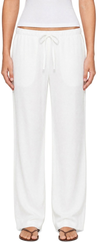 Photo: LESET White Daniel Drawstring Pocket Trousers