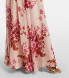 Erdem Floral neck-tie silk voile gown
