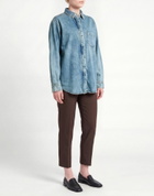 Good American Womens Denim shirt in Blue