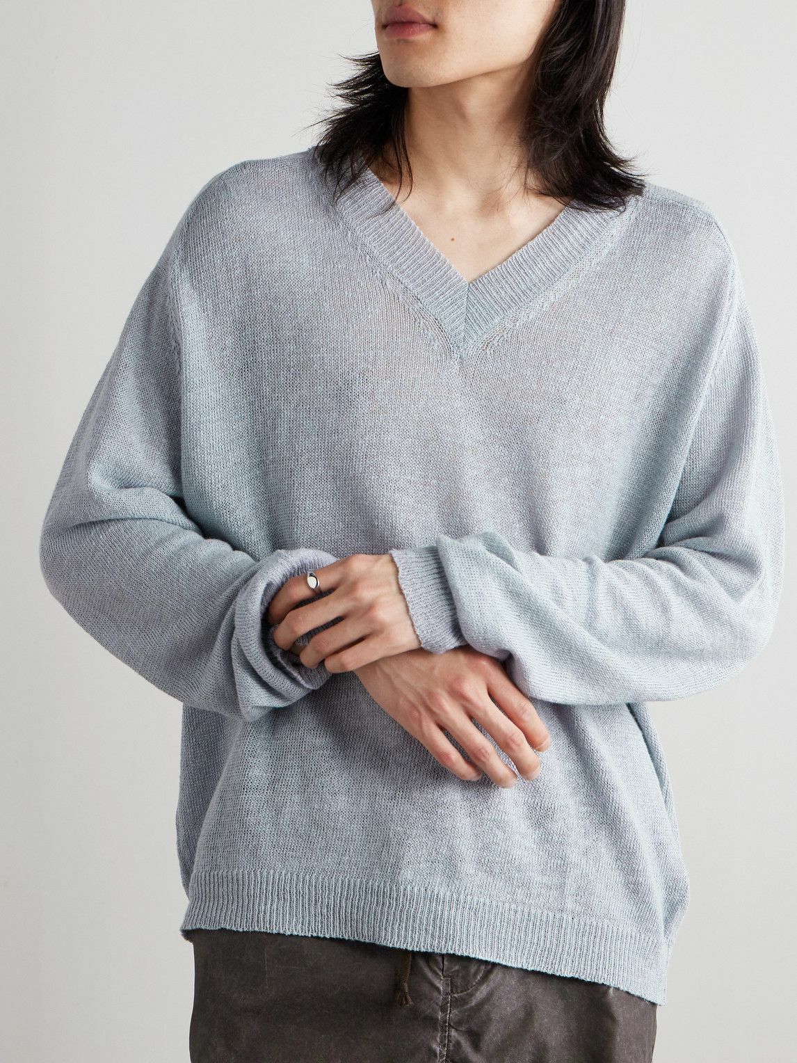 Our Legacy - Rue Linen and Cotton-Blend Sweater - Blue Our Legacy