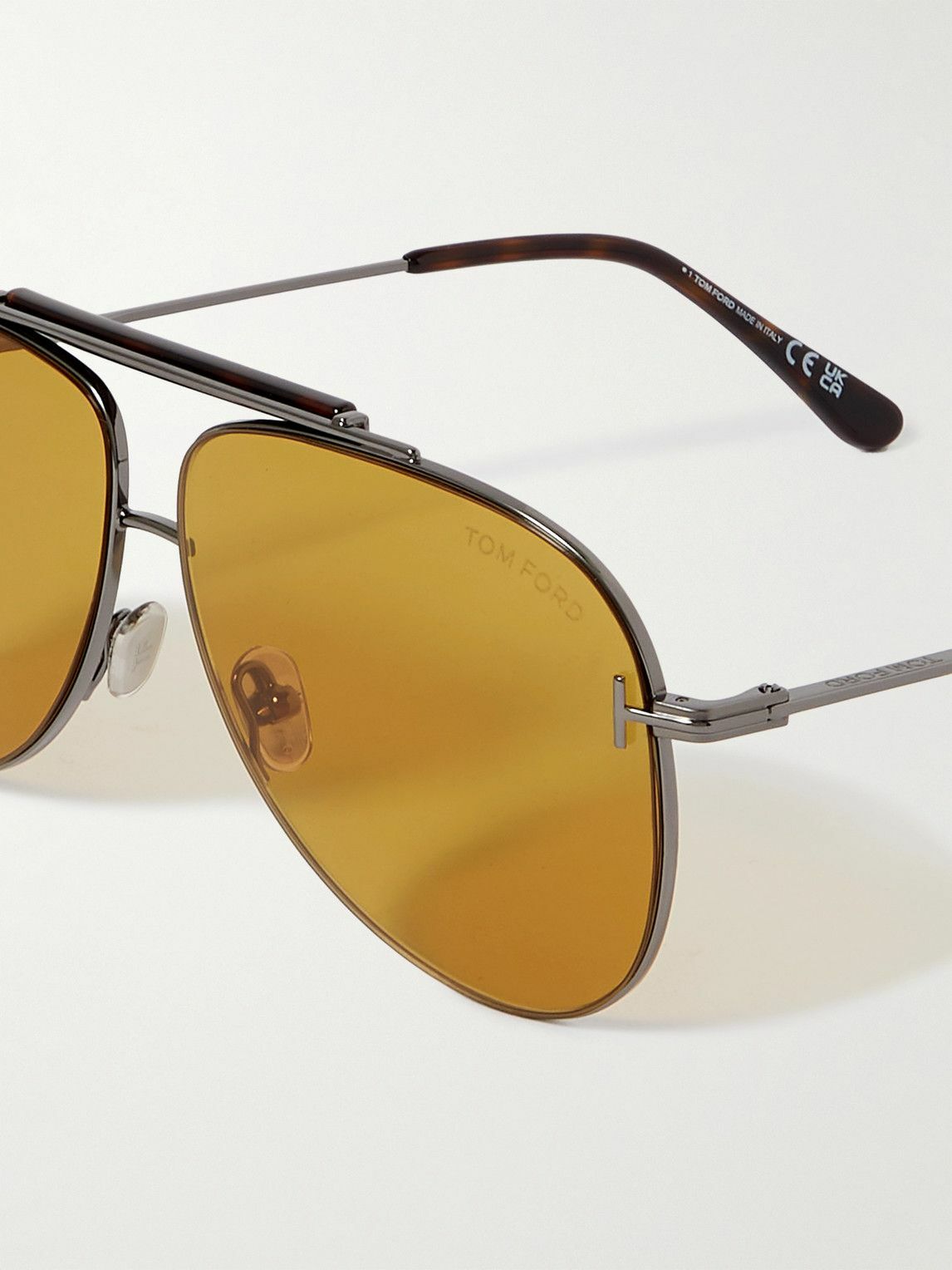 Tom ford gold hot sale tone aviator sunglasses