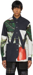 JW Anderson Navy Veggie Fruit Anchor Appliqué Shirt
