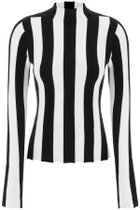 INTERIOR ridley striped funnel-neck sweater White
