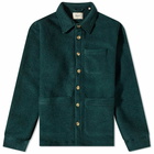 Foret Men's Ivy Wool Fleece Overshirt in Dark Green