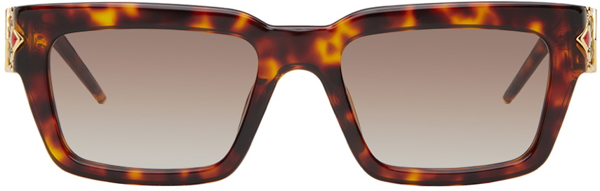 Casablanca Tortoiseshell Monogram Plaque Sunglasses