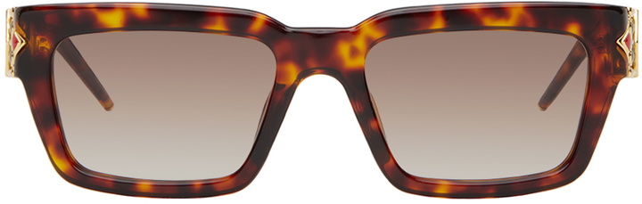 Photo: Casablanca Tortoiseshell Monogram Plaque Sunglasses