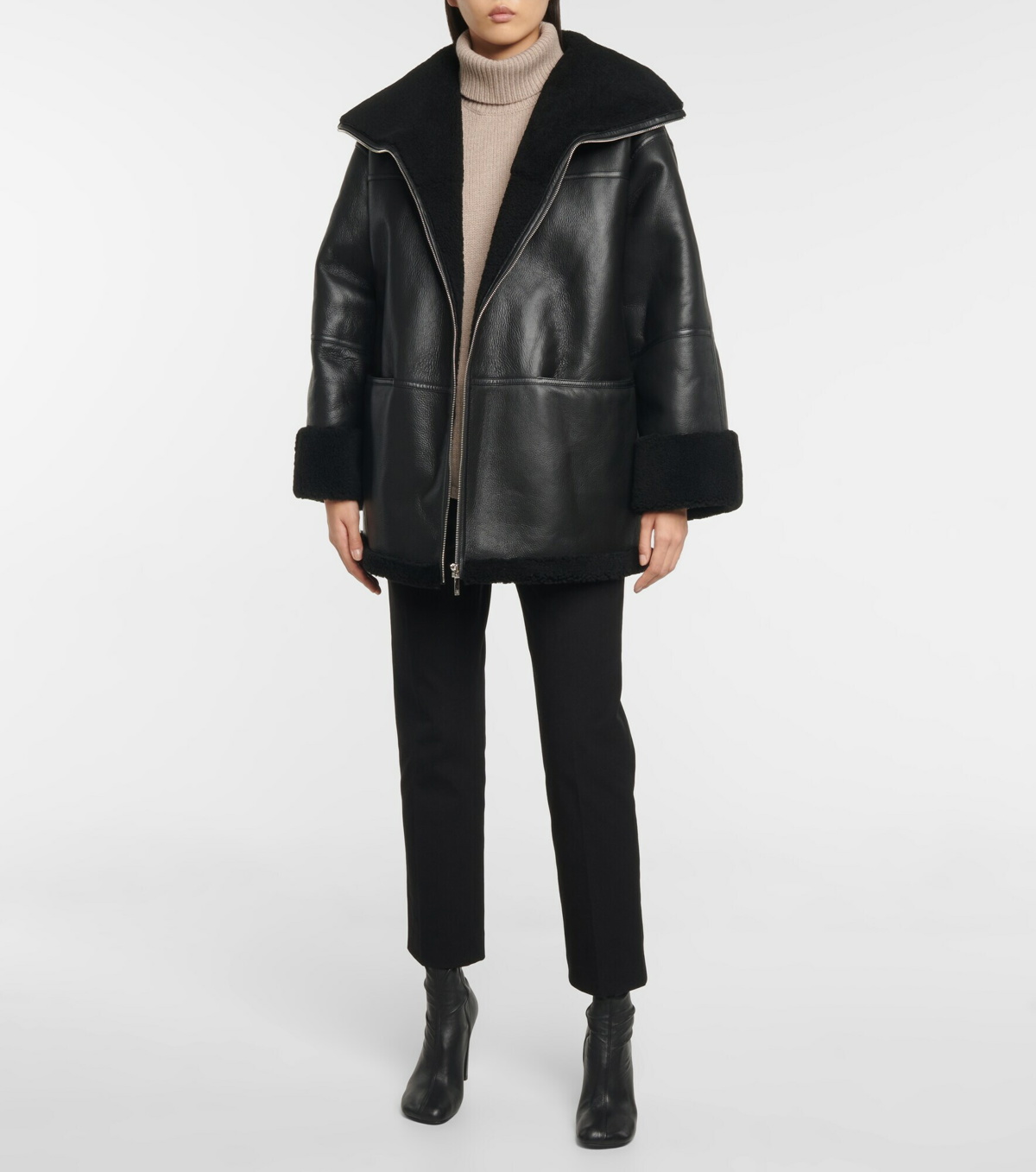 Toteme - Shearling-lined leather jacket Toteme