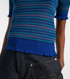 JW Anderson Striped cotton-blend T-shirt