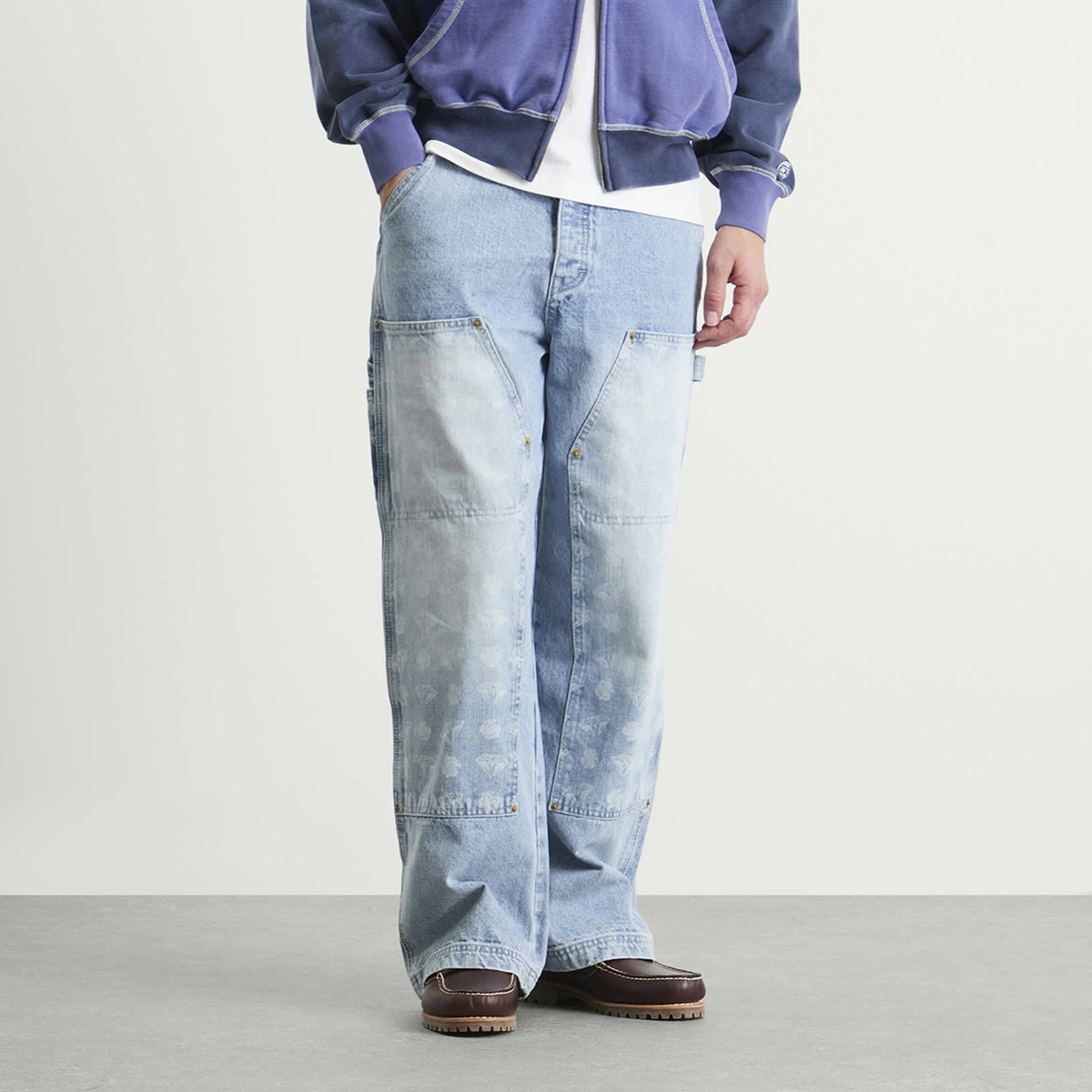 Billionaire Boys Club Men's Diamonds & Dollars Denim Pant in Light Wash Blue