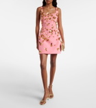 Carolina Herrera Embellished silk faille minidress