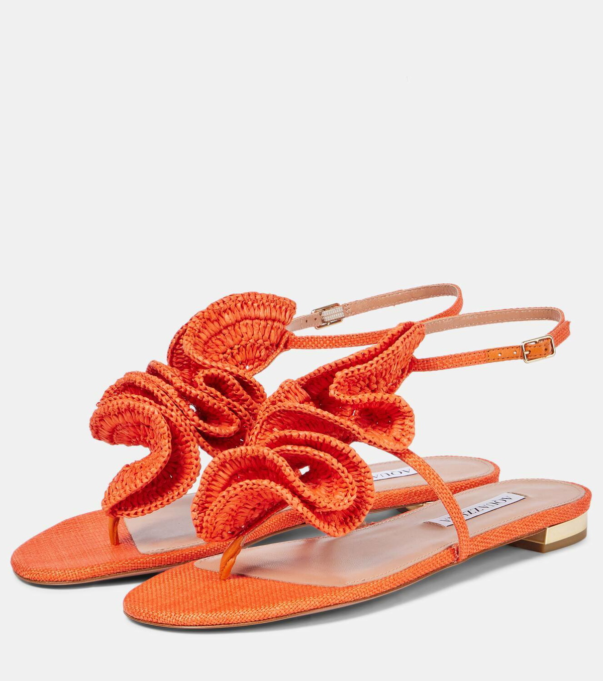 Aquazzura Noches Tropicales raffia thong sandals