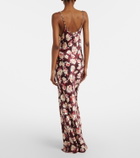 Rabanne Chain-detail floral silk maxi dress
